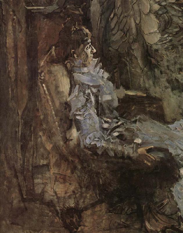Mikhail Vrubel Lady in a Vilet dress,Portrait of the singer nadezhda zabela-Vrubel Germany oil painting art